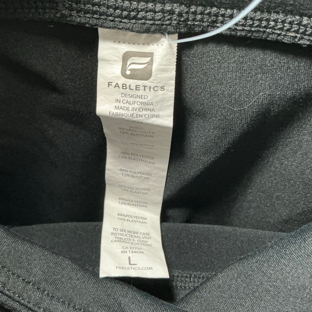 Women's Fabletics‎ Black & White Leggings L - Picture 6 of 6